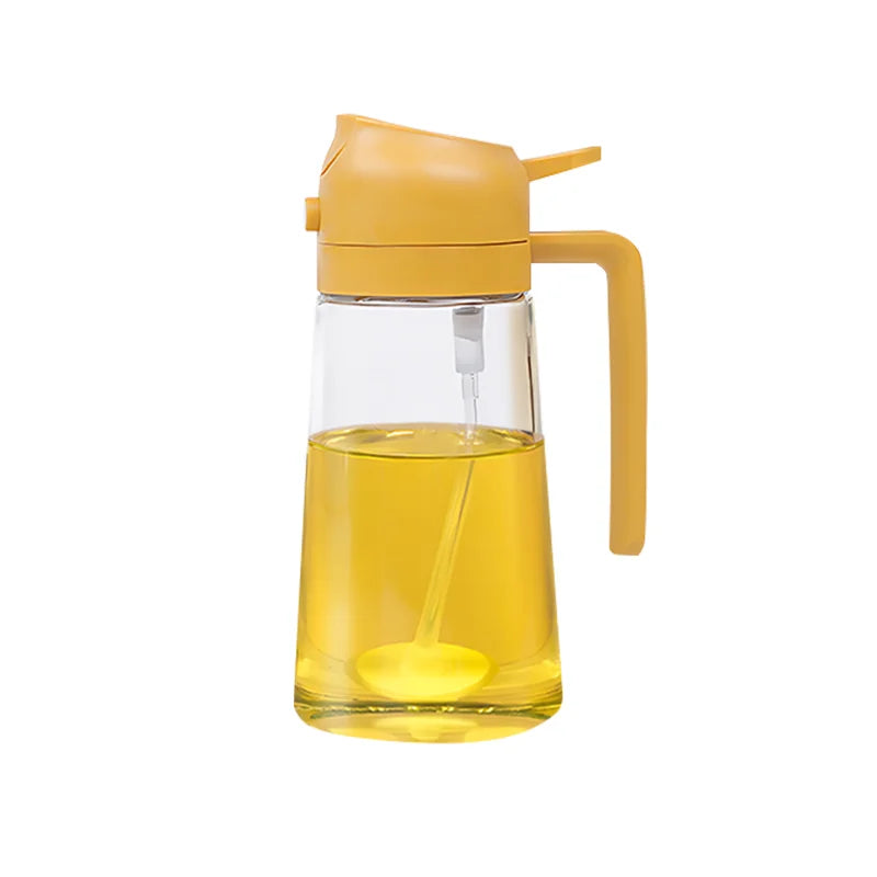 Bouteille pulvérisateur d’huile 2 en 1 500 ml en plastique, distributeur d’huile, cruche à huile, pour barbecue, cuisine, pâtisserie, rôtissage, pique-nique, outil de cuisine.