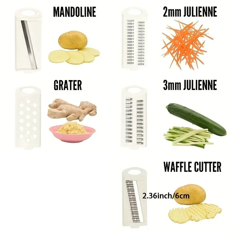 Hachoir à oignon 5 en 1 multi-fonctions
Mandoline pour légumes, trancheuse à aliments
Coupe-légumes, découpeur et hachoir de cuisine